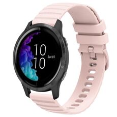 Cinturino per orologio in silicone tinta unita con motivo a punti ondulati da 20 mm Garmin Venu (rosa)