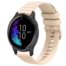 Cinturino per orologio in silicone tinta unita con motivo a pois ondulato da 20 mm Garmin Venu (beige)