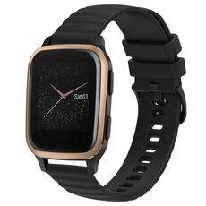 Cinturino per orologio in silicone tinta unita con motivo a punti ondulati da 20 mm Garmin Venu SQ (nero)