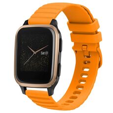 Cinturino per orologio in silicone tinta unita con motivo a punti ondulati da 20 mm Garmin Venu SQ (giallo)