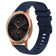 Per Garminmove Luxe 20mm cinturino in silicone a tinta unita con motivo a punti ondulati (blu navy)