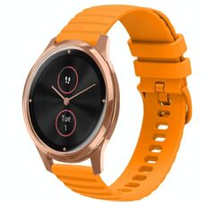 Per Garminmove Luxe 20mm cinturino in silicone a tinta unita con motivo a punti ondulati (giallo)