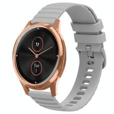 Per Garminmove Luxe 20mm cinturino in silicone a tinta unita con motivo a punti ondulati (grigio)