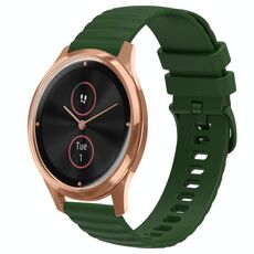 Per Garminmove Luxe 20mm cinturino in silicone tinta unita con motivo a pois ondulato (verde militare)