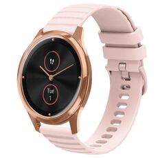 Per Garminmove Luxe 20mm cinturino in silicone a tinta unita con motivo a punti ondulati (rosa)