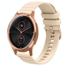 Per Garminmove Luxe 20mm cinturino in silicone tinta unita con motivo a punti ondulati (beige)