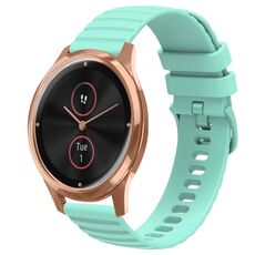 Per Garminmove Luxe 20mm cinturino in silicone a tinta unita con motivo a punti ondulati (verde acqua)