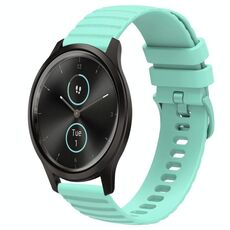 Per cinturino in silicone tinta unita con motivo a punti ondulati da 20 mm stile Garminmove (verde acqua)