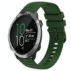 Per Garmin Forerunner 645 Music 20mm Cinturino in silicone a tinta unita con motivo a punti ondulati (verde militare)