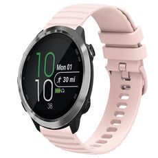 Per Garmin Forerunner 645 Music Cinturino per orologio in silicone tinta unita con motivo a punti ondulati da 20 mm (rosa)