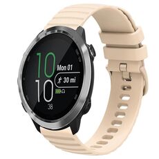 Per Garmin Forerunner 645 Music Cinturino per orologio in silicone tinta unita con motivo a punti ondulati da 20 mm (beige)
