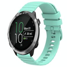 Per Garmin Forerunner 645 Music Cinturino per orologio in silicone tinta unita con motivo a punti ondulati da 20 mm (verde acqua)