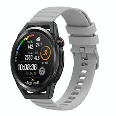 Per Huawei Watch GT Runner 22mm cinturino in silicone tinta unita con motivo a punti ondulati (grigio)