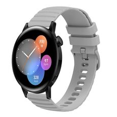 Per Huawei Watch 3 Cinturino in silicone tinta unita con motivo a pois ondulato da 22 mm (grigio)