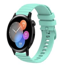 Per Huawei Watch 3 Cinturino in silicone a tinta unita con motivo a punti ondulati da 22 mm (verde acqua)