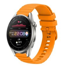 Per Huawei Watch 3 Pro Cinturino per orologio in silicone tinta unita con motivo a punti ondulati da 22 mm (giallo)
