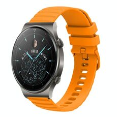 Per Huawei GT2 Pro 22mm cinturino in silicone tinta unita con motivo a pois ondulato (giallo)