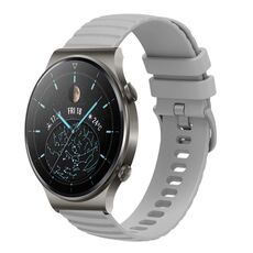 Per Huawei GT2 Pro Cinturino per orologio in silicone a tinta unita con motivo a punti ondulati da 22 mm (grigio)