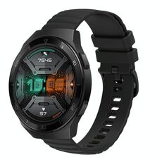 Per Huawei Watch GT 2E Cinturino per orologio in silicone tinta unita con motivo a pois ondulato da 22 mm (nero)