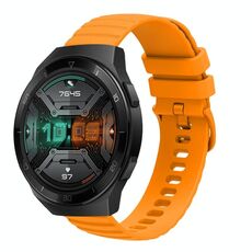 Per Huawei Watch GT 2E Cinturino per orologio in silicone tinta unita con motivo a pois ondulato da 22 mm (giallo)