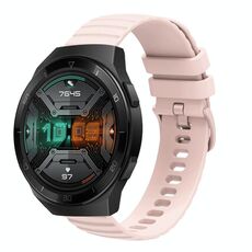 Per Huawei Watch GT 2E Cinturino per orologio in silicone tinta unita con motivo a pois ondulato da 22 mm (rosa)