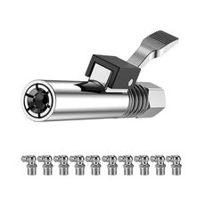 PC002 Ugello per grasso ad alta pressione con morsetto di bloccaggio, stile: bocca per burro + 10 teste a 90 gradi