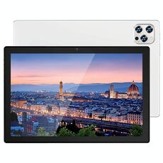 Tablet PC P60 4G per chiamate telefoniche, 10,1 pollici, 4 GB + 64 GB, Android 8.0 MTK6797 Deca Core 2,1 GHz, doppia SIM, supporto GPS, OTG, WiFi, BT (bianco)