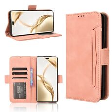 Per Honor 200 Pro 5G Custodia in pelle con slot per schede e texture in vitello (rosa)