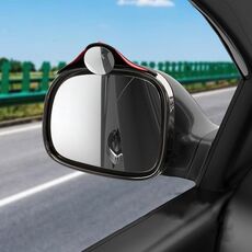 3R 3R-157 2 in 1 Specchietto retrovisore per angolo cieco HD ausiliario per auto con protezione antipioggia in fibra di carbonio, stile: forma rotonda