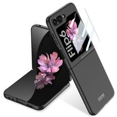 Per Samsung Galaxy Z Flip6 GKK Custodia per telefono ultrasottile a copertura totale con pellicola temperata (Nero)