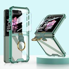 Per Samsung Galaxy Z Flip6 GKK Airbag Ring Custodia per telefono a copertura totale con pellicola temperata (verde)