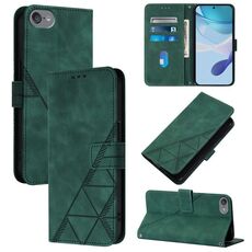 Per iPod Touch 7/6/5 Custodia per cellulare in pelle con custodia a tracolla in rilievo 3D (verde scuro)