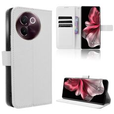Custodia per telefono in pelle con texture diamante vivo V30e 5G (bianca)