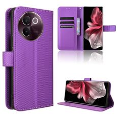 Custodia per telefono in pelle con texture diamante vivo V30e 5G (viola)