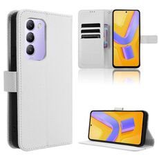 Custodia per telefono in pelle con texture diamante IND per vivo Y200e 5G / Y100 5G (bianca)