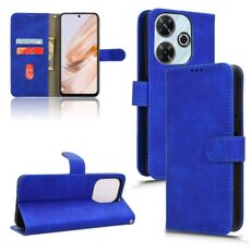 Per Xiaomi Redmi 13 4G Custodia per telefono in pelle con vibrazione magnetica Skin Feel (blu)