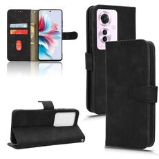 Per OPPO Reno11 PJH110 Custodia per telefono in pelle con vibrazione magnetica Skin Feel (nera)