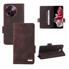 Custodia per telefono in pelle con chiusura magnetica per vivo V30e (marrone)