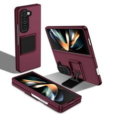 Per Samsung Galaxy Z Fold6 5G Custodia pieghevole tridimensionale per PC (vino rosso)