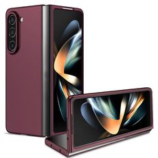 Per Samsung Galaxy Z Fold6 5G Custodia pieghevole per telefono Armor (rosso vino)