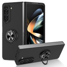 Per Samsung Galaxy Z Fold6 5G Custodia per telefono con supporto ad anello (nero)