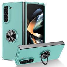 Per Samsung Galaxy Z Fold6 5G Custodia per telefono con supporto ad anello per armatura (blu cielo)