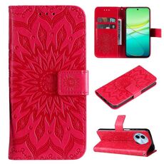 Custodia per cellulare in pelle con motivo girasole goffrato globale per vivo Y38 / Y200i / T3x (rossa)