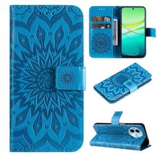 Per vivo Y38 / Y200i / T3x Custodia per cellulare in pelle con motivo girasole in rilievo globale (blu)