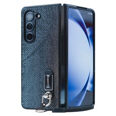 Per Samsung Galaxy Z Fold6 5G Custodia per PC con tre parti Flash Diamond Fold con cordino (grigio)