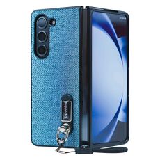 Per Samsung Galaxy Z Fold6 5G Custodia per telefono PC pieghevole Flash Diamond in tre parti con cordino (verde)
