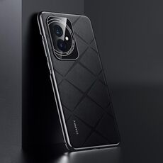 Custodia per telefono PC in pelle tinta unita per Honor 100 (nera)