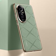 Custodia per telefono PC in pelle tinta unita per Honor 200 (verde)