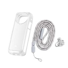 Per Insta360 X4 Custodia protettiva in TPU trasparente da 1,5 mm con tracolla (trasparente)