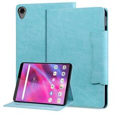 Per Lenovo Tab M8 Custodia per tablet in pelle con fibbia per gatti (blu cielo)